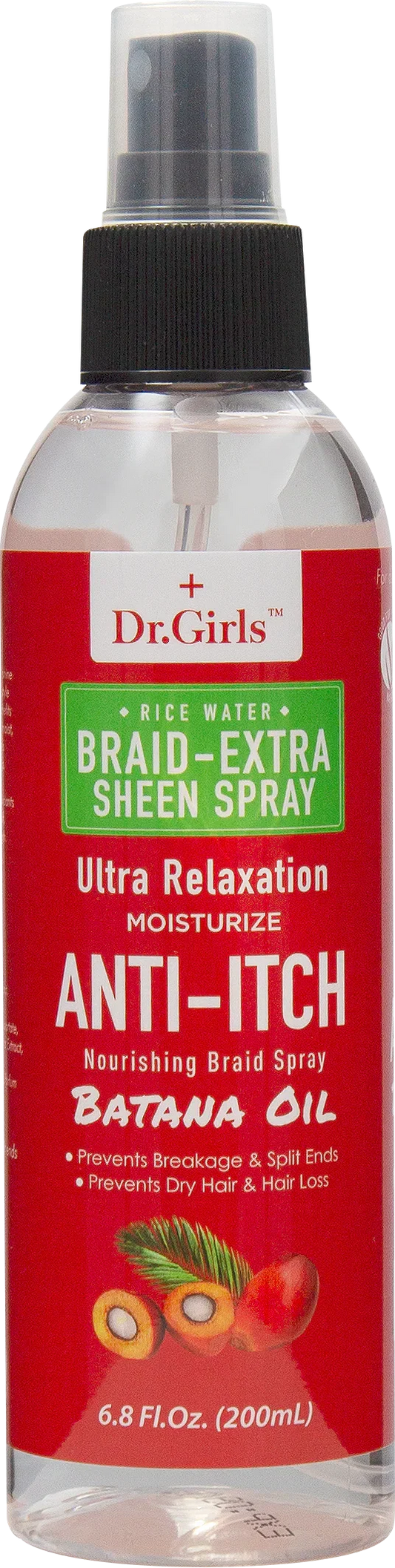 Dr. Girls Batana Oil Anti-Itch Braid Spray – Batana Oil Braid Extra Sheen Spray 6.8 oz bottle