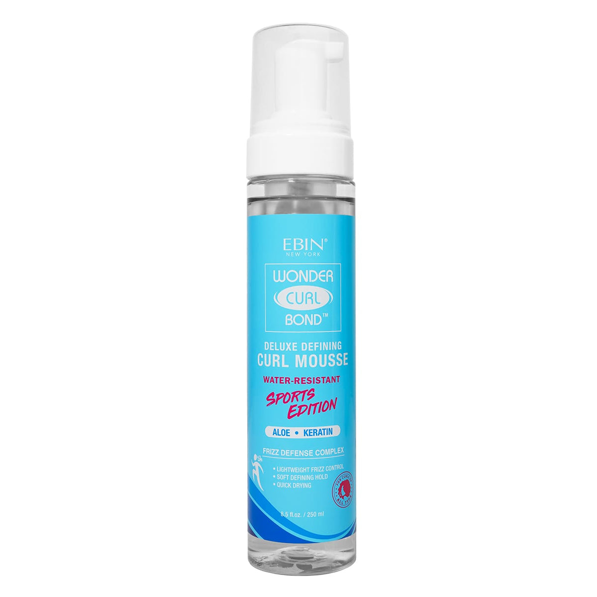 EBIN Wonder Curl Bond Curl Mousse Sports Edition – Sports Edition Curl Mousse pump bottle