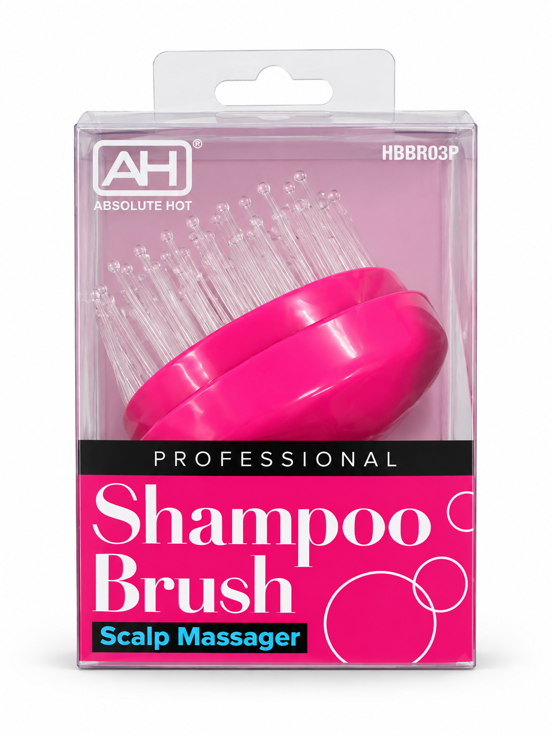 Absolute Hot Shampoo Brush Scalp Massager – Pink
