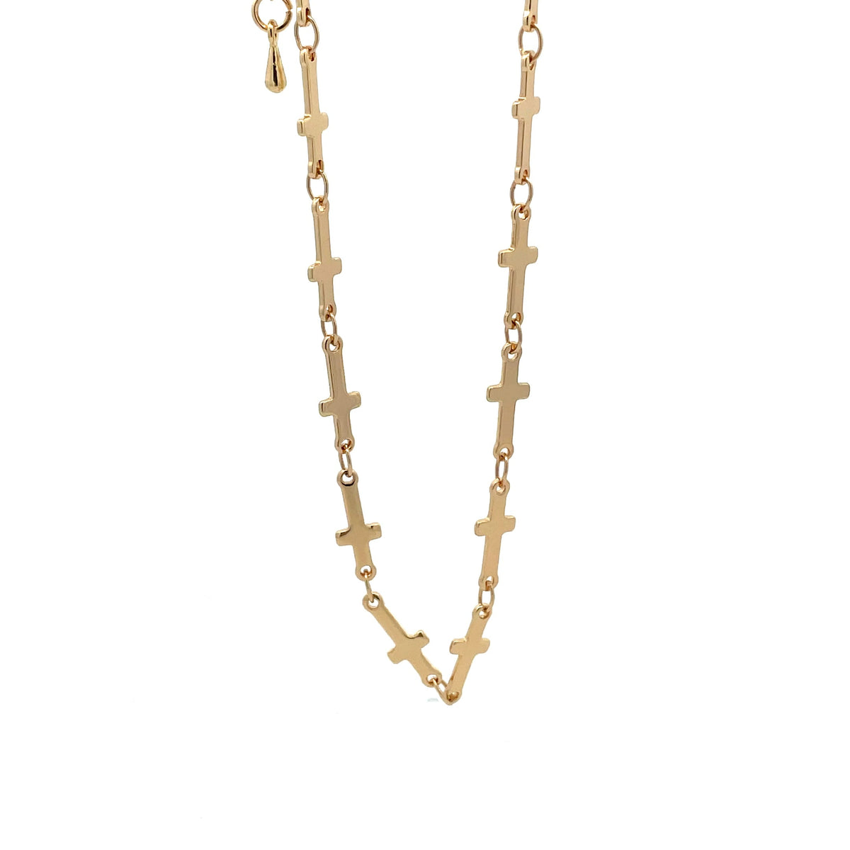 AK07 – The One gold-tone cross stations anklet