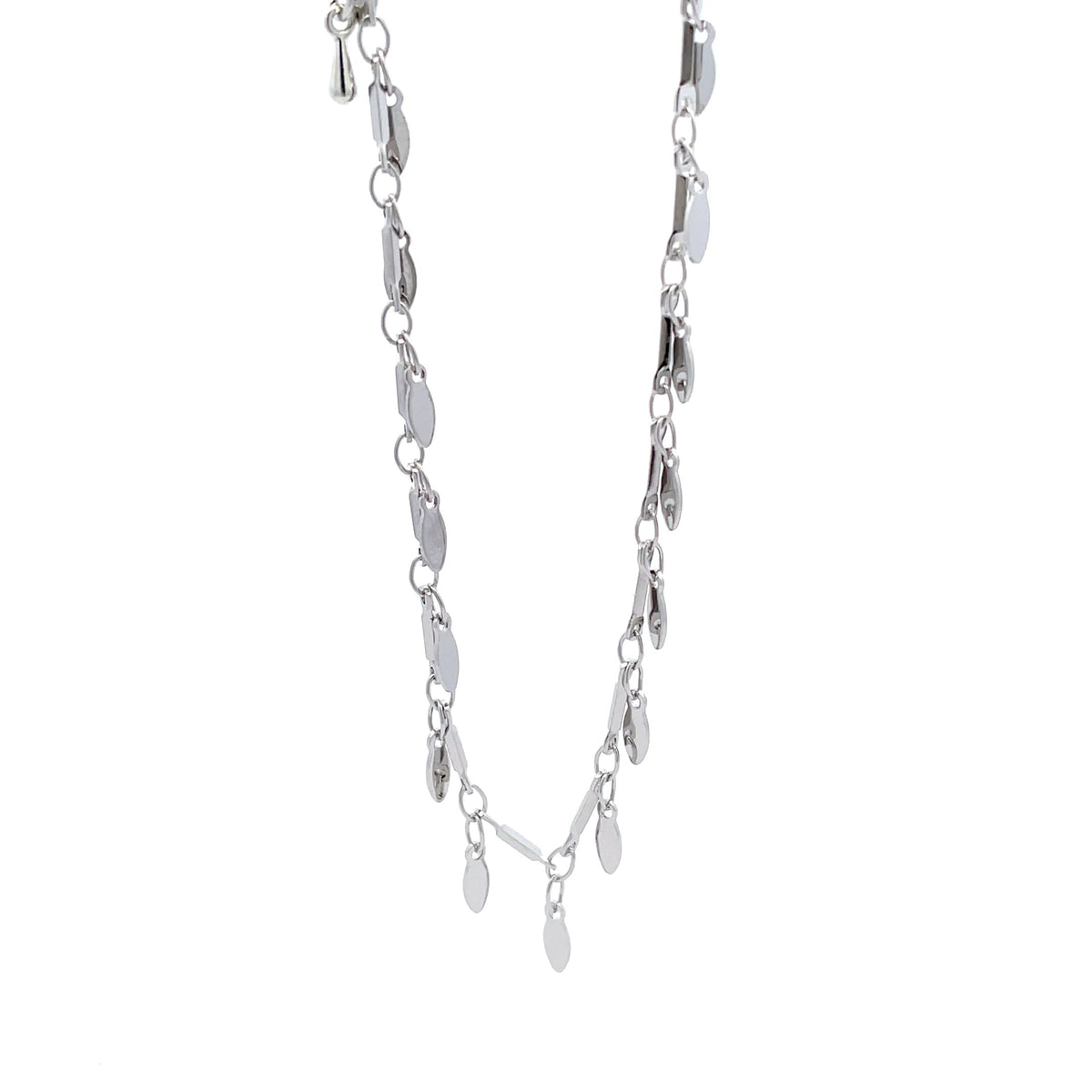 AKS03 – The One silver-tone teardrop dangles anklet