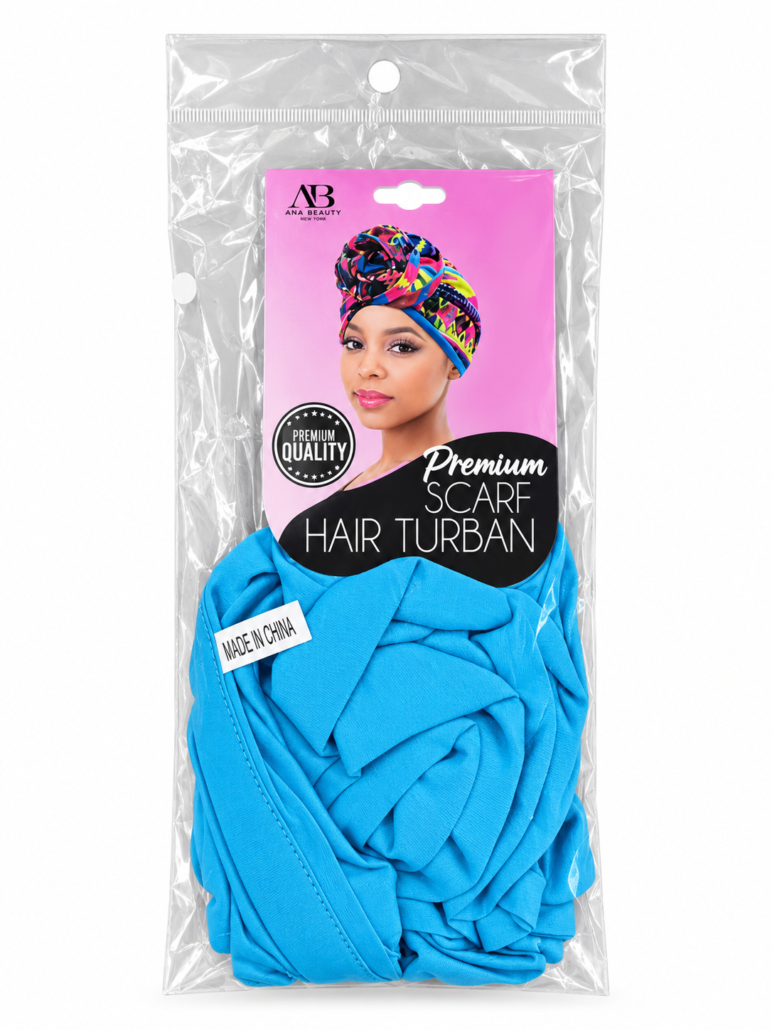 Ana Beauty Premium Hair Turban Scarf in Blue