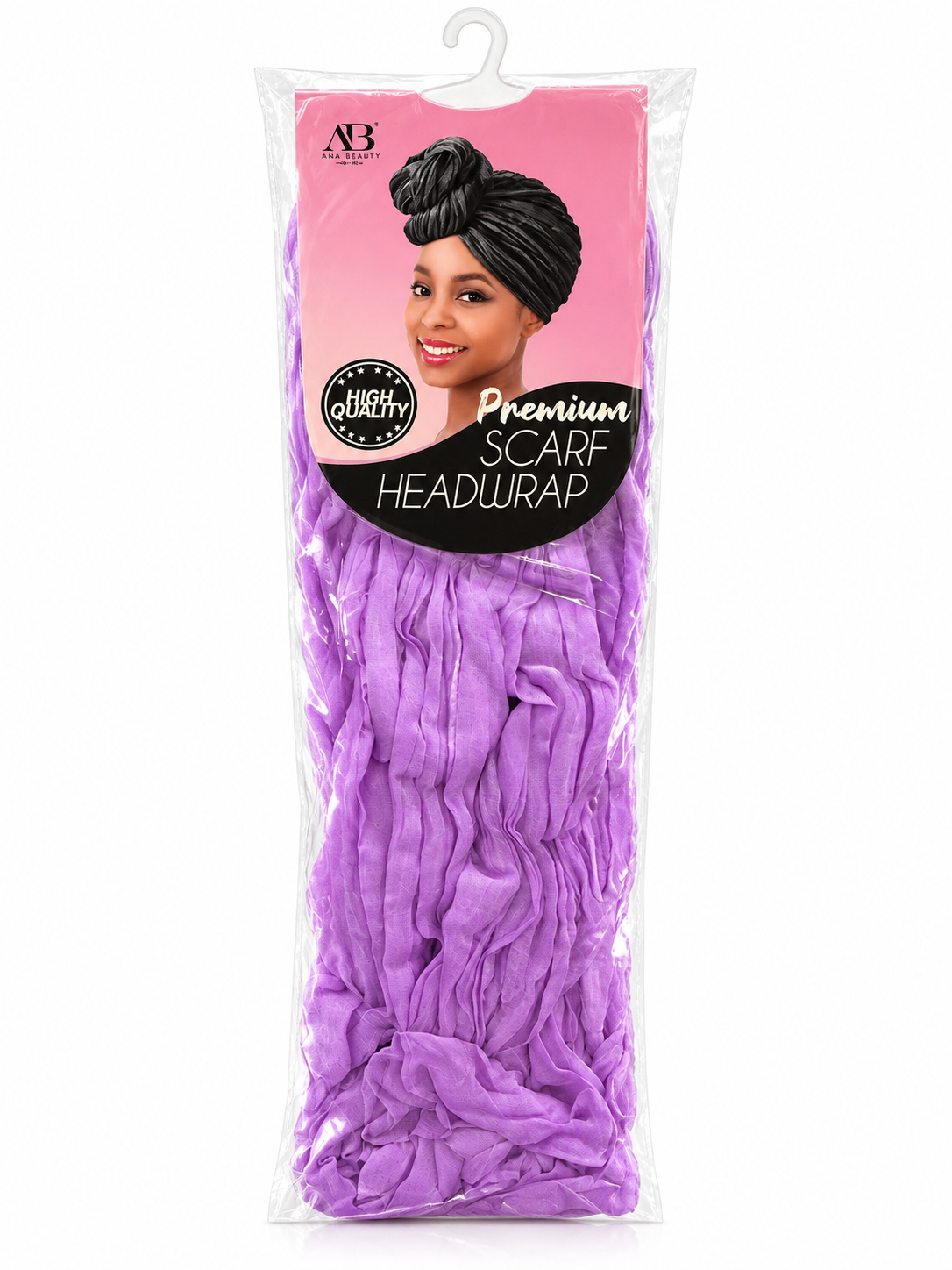 Ana Beauty Premium Scarf Headwrap in purple, front package