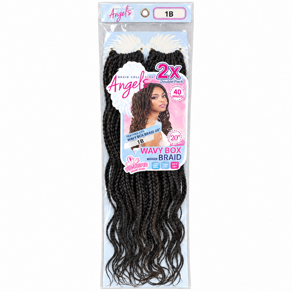 Motown Tress Angel’s Wavy Box Braid 20 inch 1B package