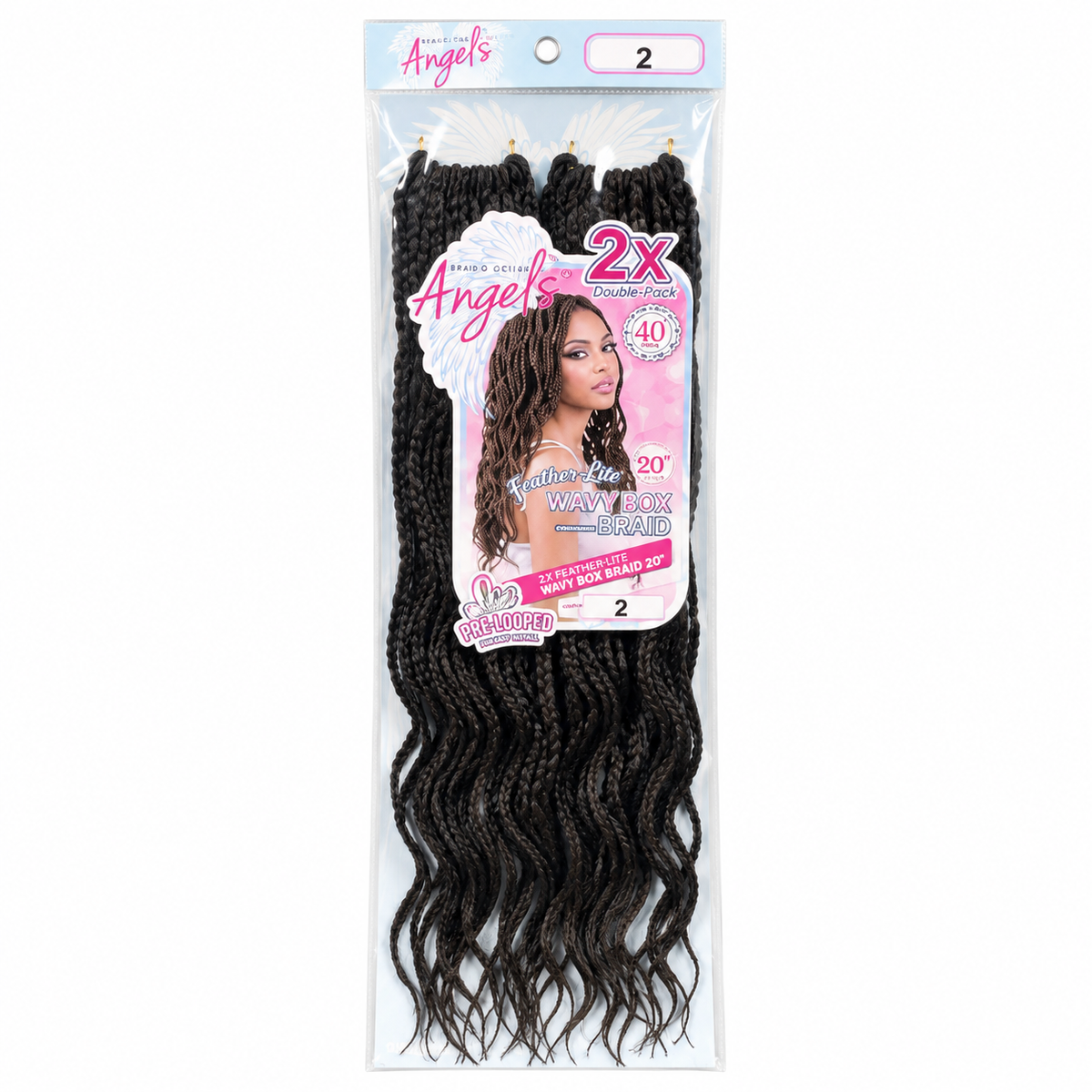 Motown Tress Angel’s Wavy Box Braid 20 inch color 2 package