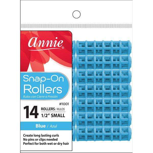 Annie 1001 hair rollers, 1/2" – Blue, 14 count
