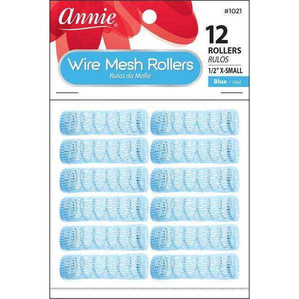 Annie 1021 hair rollers, 1/2" – Blue, 12 count