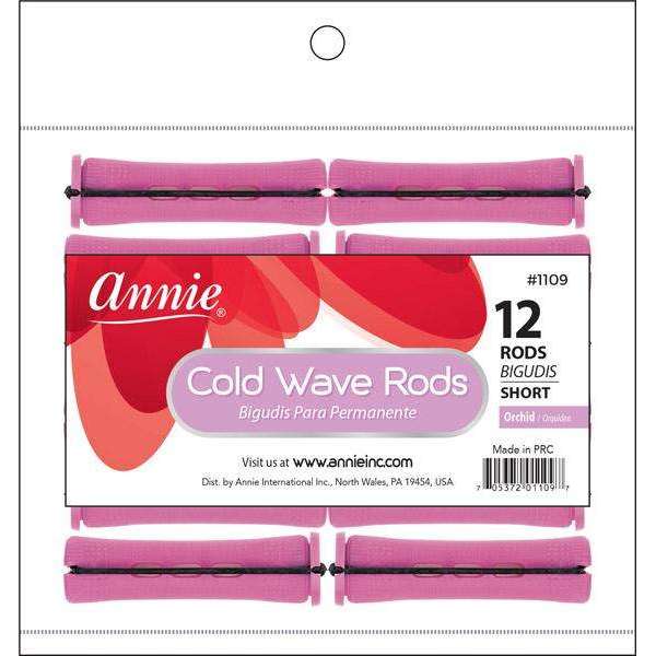 Annie #1109 Short Cold Wave Rods – Orchid, 12-Pack in retail packaging