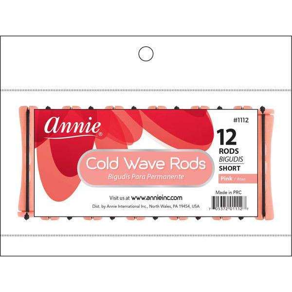 Annie Cold Wave Rods Short 5/16 Inch, 12 Count, Pink package on white background