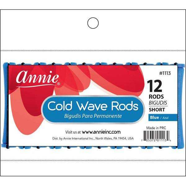 Annie #1113 Short Cold Wave Rods – Blue, 12-Pack in retail packaging
