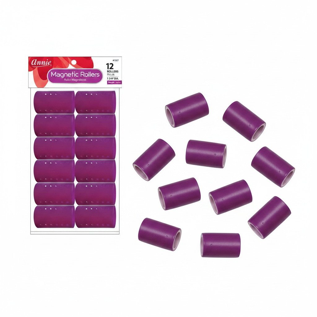 Annie 1357 hair rollers, 1 3/4" – Purple, 12 count