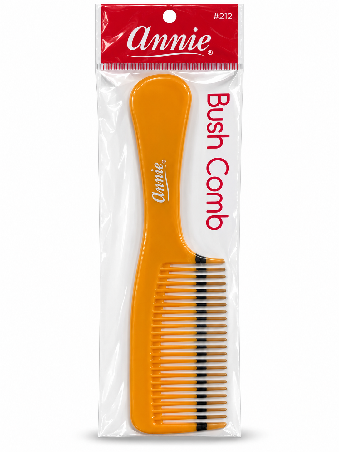Annie #212 yellow and black two-tone Bush Comb in retail packaging
