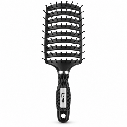 Annie #2475 black curved vent brush with ball-tipped nylon bristles