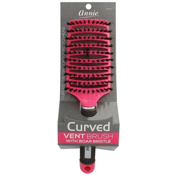 Annie #2477 magenta curved vent brush with boar bristles
