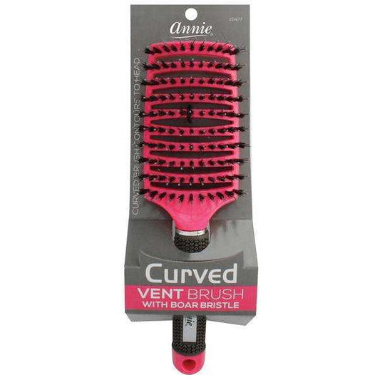 Annie #2477 magenta curved vent brush with boar bristles