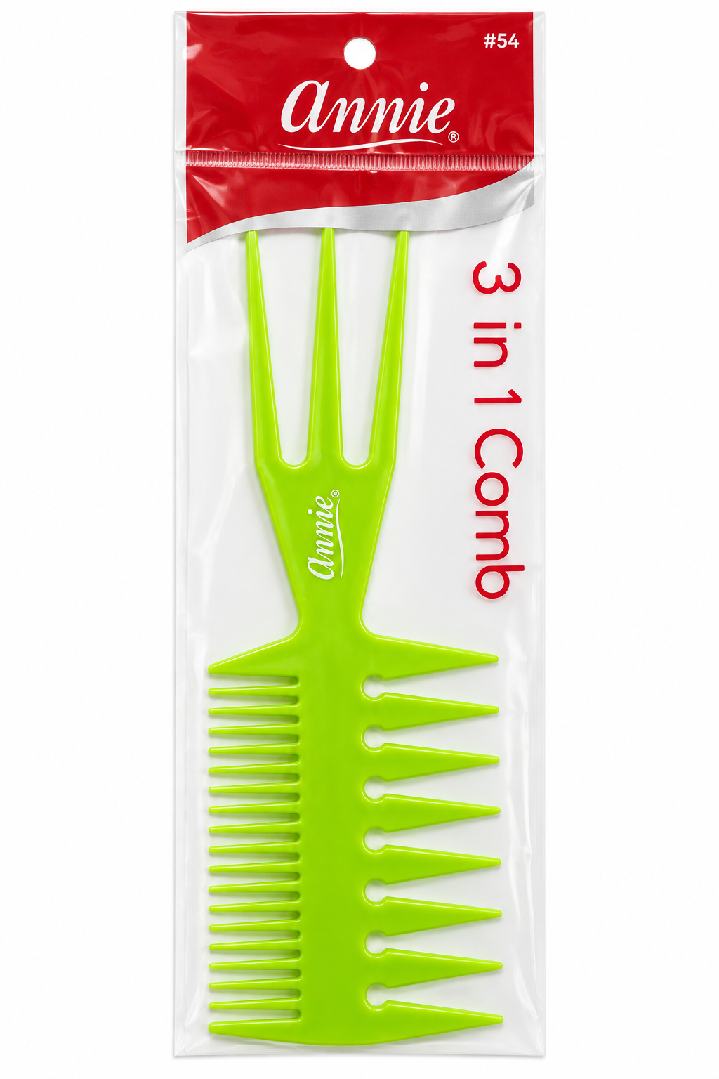 Annie #54 Green 3-in-1 Comb in retail packaging