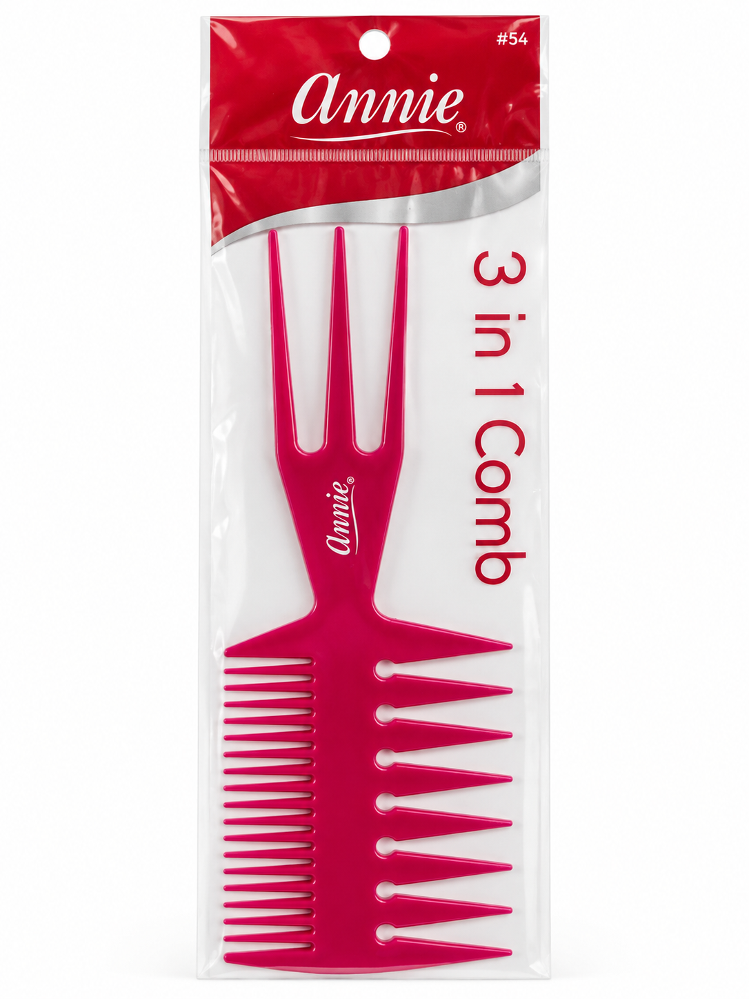 Annie #54 Red 3-in-1 Comb in retail packaging