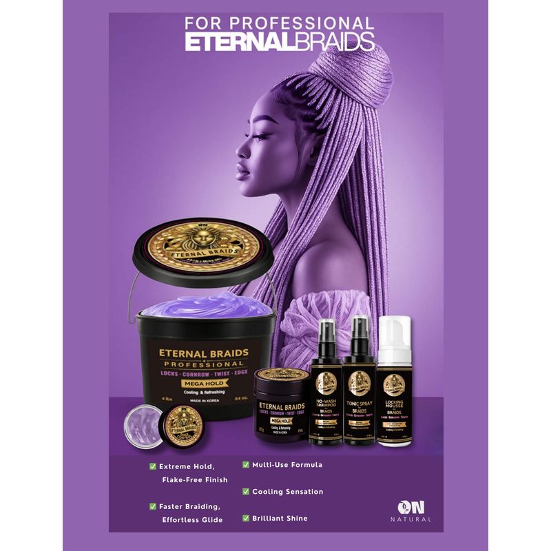 ON Natural Eternal Braids All-in-1 Braid Gel – Professional collection promotional graphic