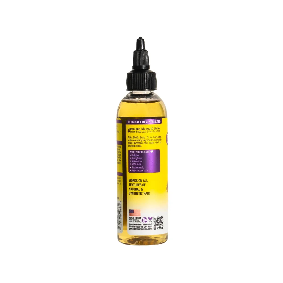 Jamaican Mango & Lime Boho Scalp Oil – Bottle side label