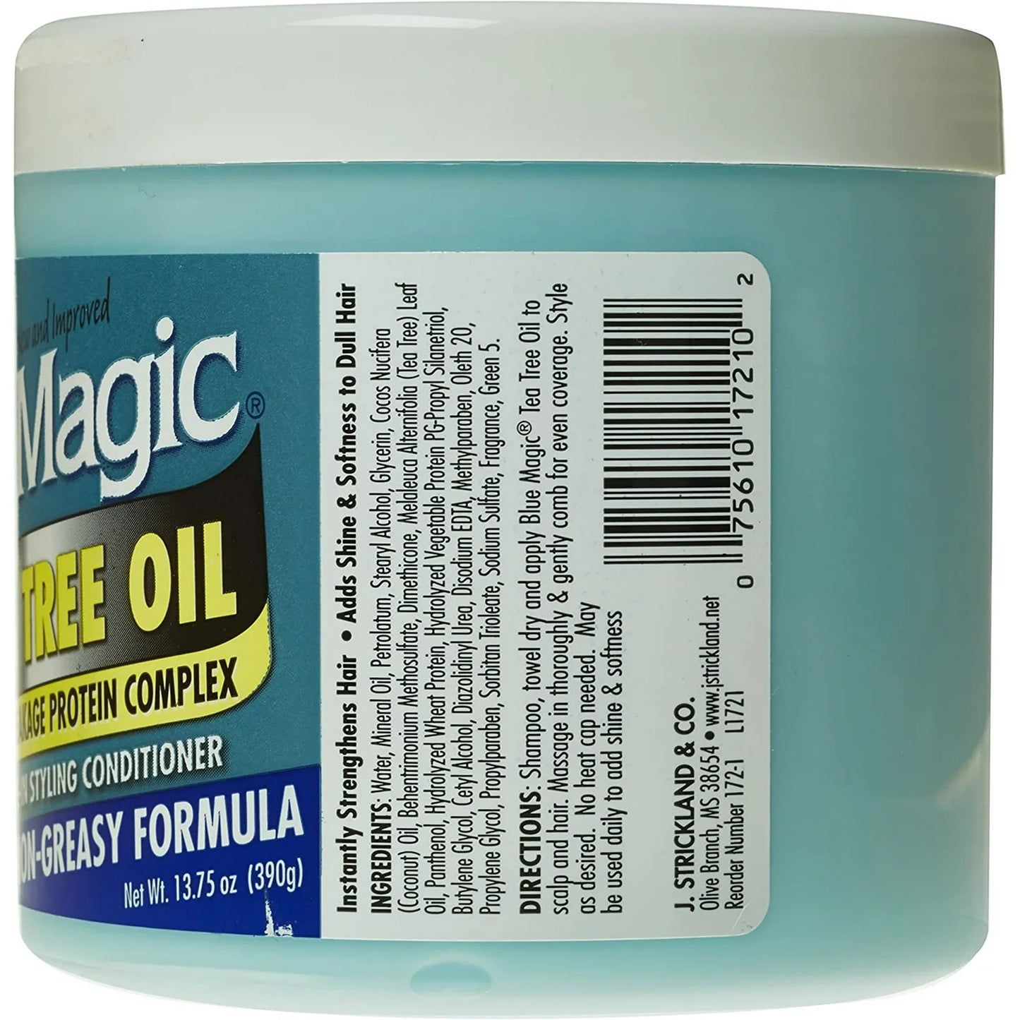 Blue Magic Tea Tree Oil Leave-In Styling Conditioner | Scalp Soothing & Hydration – 12 oz