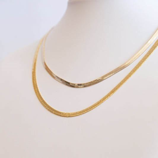 Joy Jewelry Herring Bone Gold Plated Chain Necklace 18" CH01