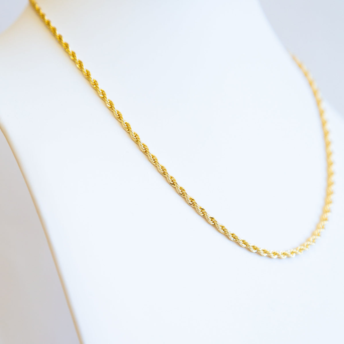 Joy Jewelry Rope Gold Plated Chain Necklace 3mm 18" CH02