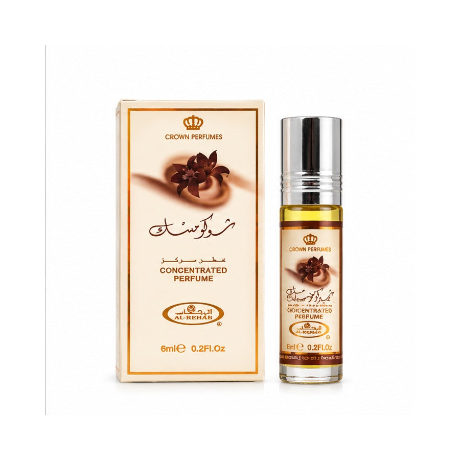 Choco Musk concentrated perfume oil 6 ml, generated white-background illustration