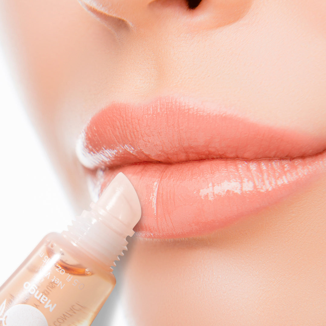 Nicka K Lip Gel, applying gloss to lips