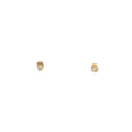 The One Jewelry Gold Tone Round Crown CZ Stud Earrings CWRG3