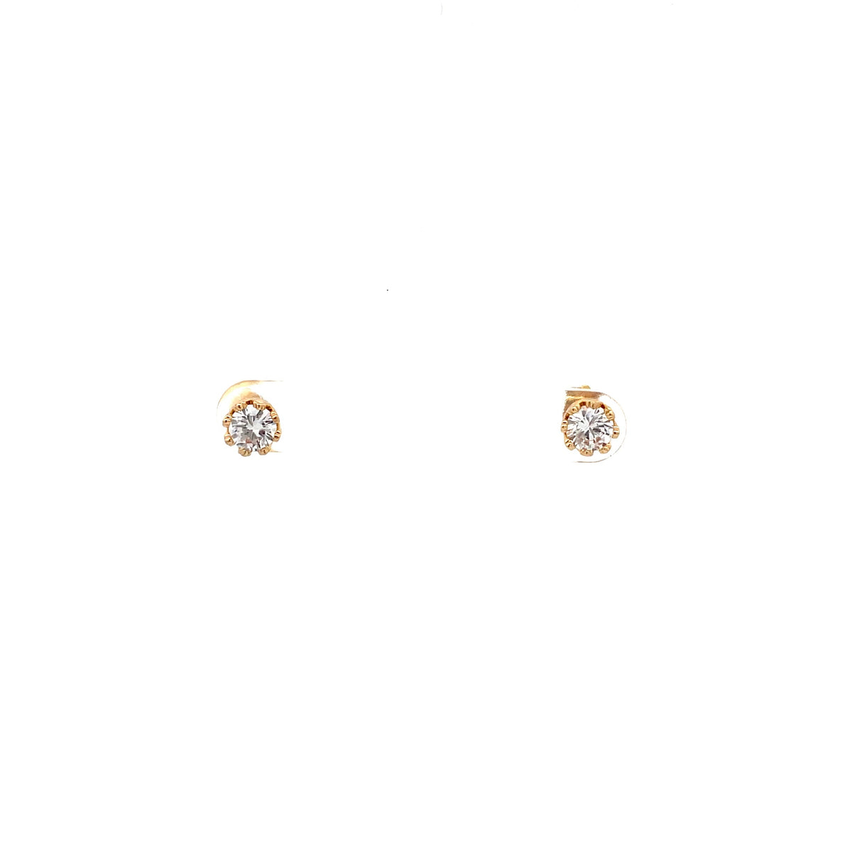 The One Jewelry Gold Tone Round Crown CZ Stud Earrings CWRG5
