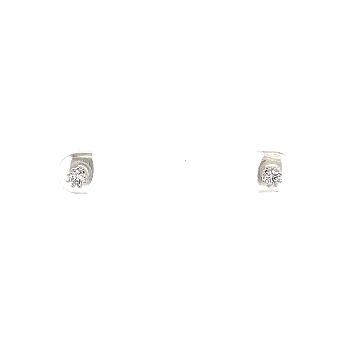 The One Jewelry Silver Tone Round Crown CZ Stud Earrings CWRS3