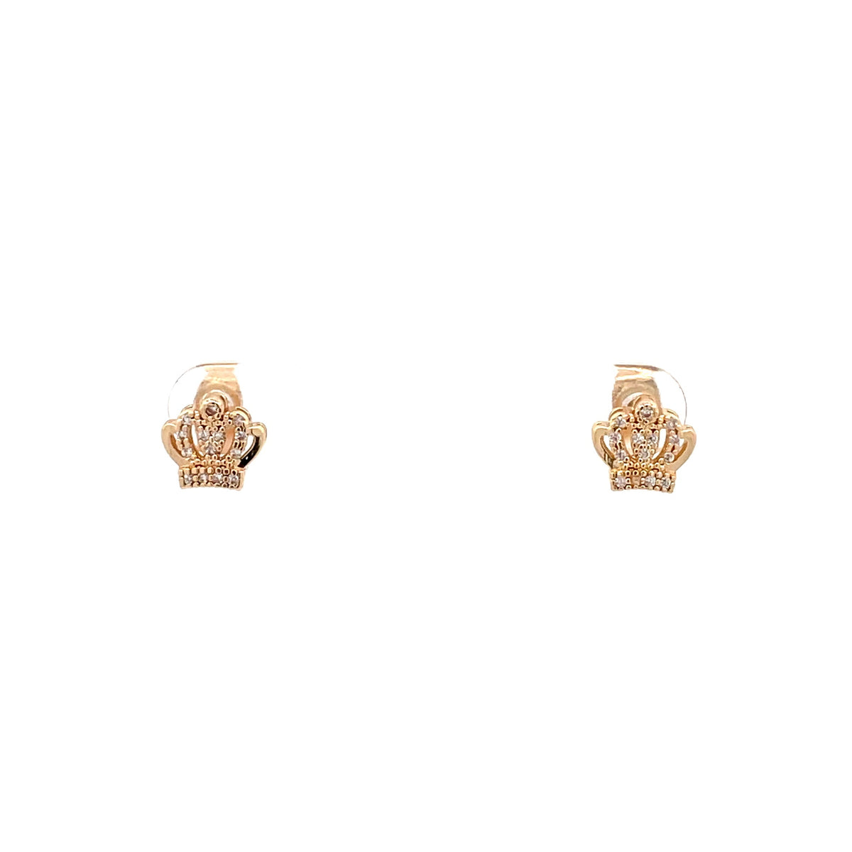 The One Jewelry gold-tone Crown - CZEG04 stud earrings