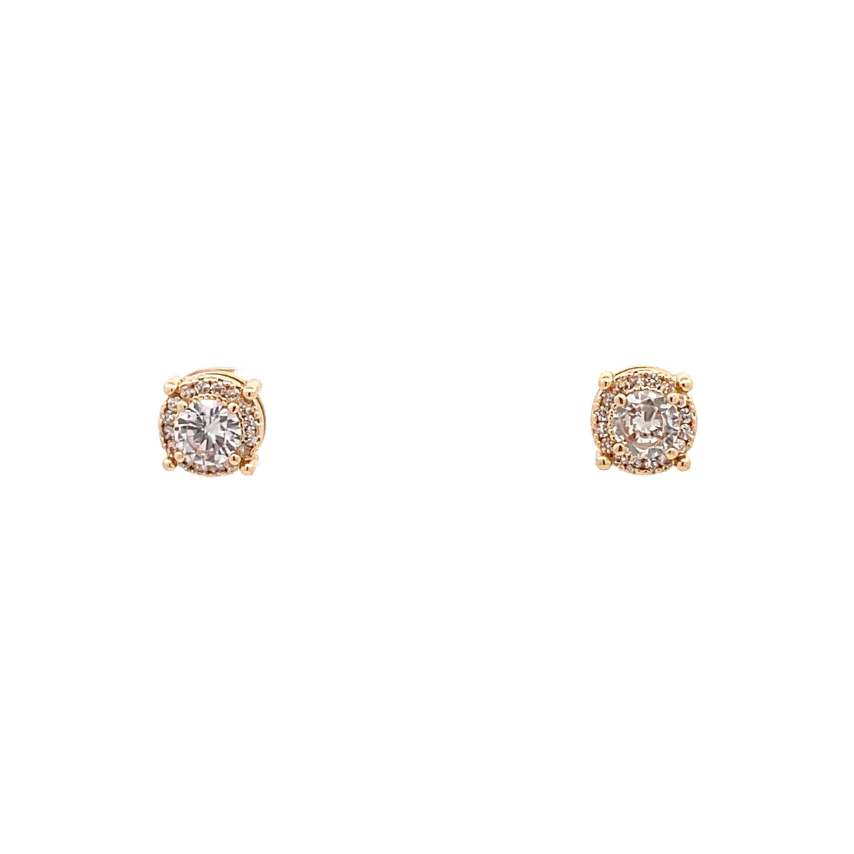 The One Jewelry gold-tone Cushion Halo - CZEG06 stud earrings