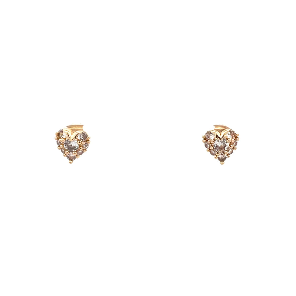 The One Jewelry gold-tone Heart Cluster - CZEG07 stud earrings