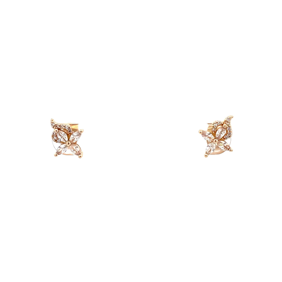 The One Jewelry gold-tone Marquise Flower - CZEG09 stud earrings