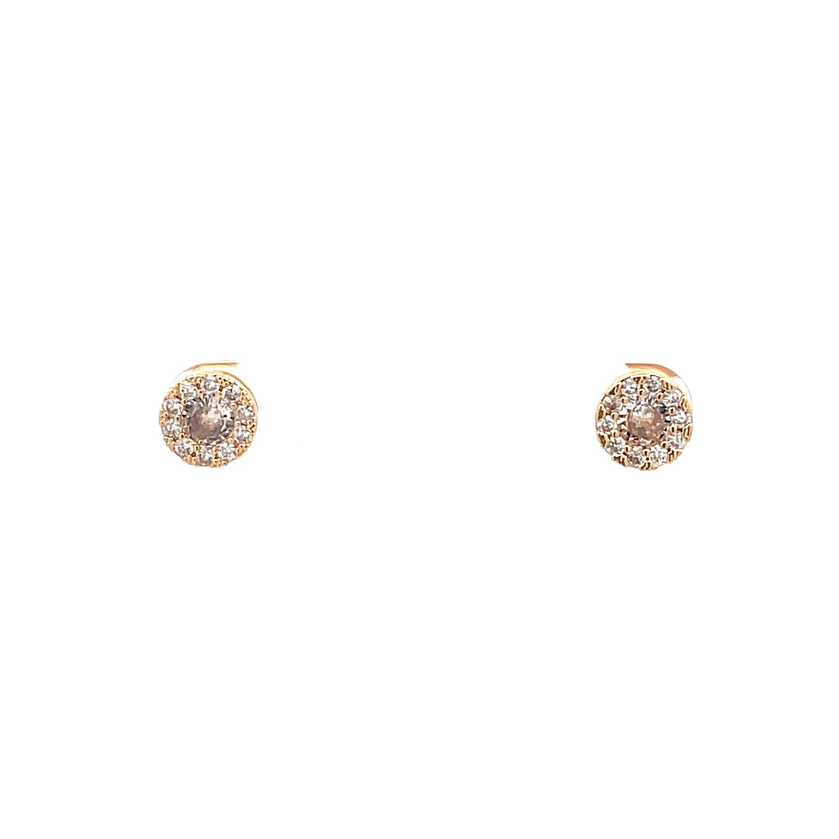The One Jewelry gold-tone Round Halo - CZEG10 stud earrings