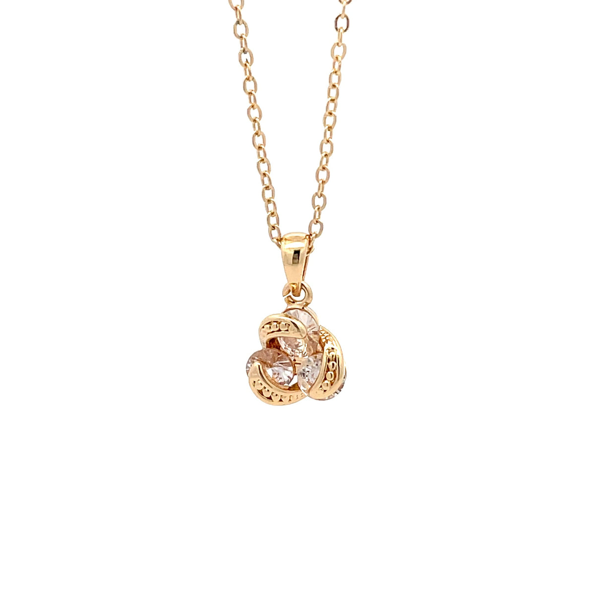 The One Jewelry gold-tone Twist Solitaire - CZNG02 pendant necklace