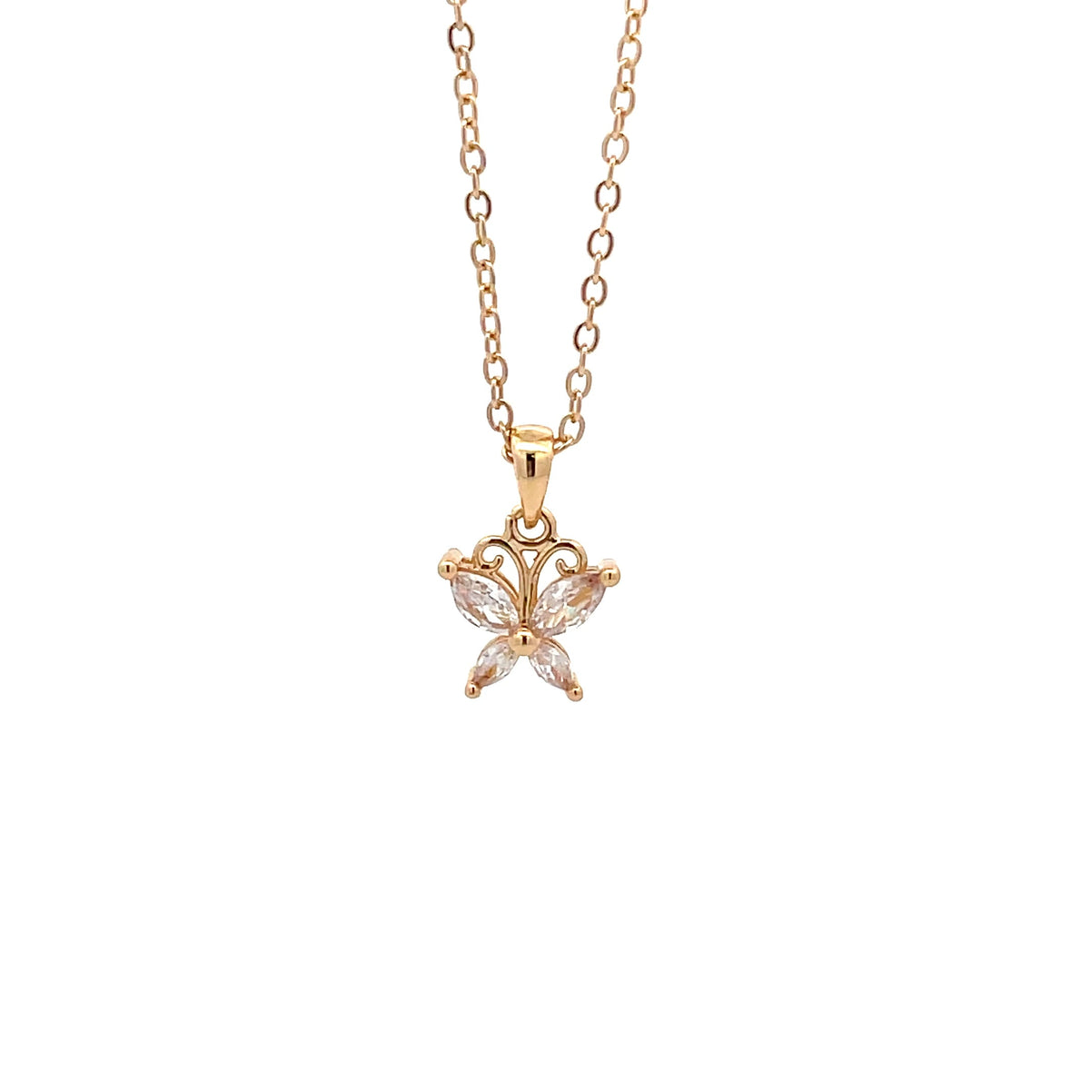The One Jewelry gold-tone Butterfly - CZNG03 pendant necklace