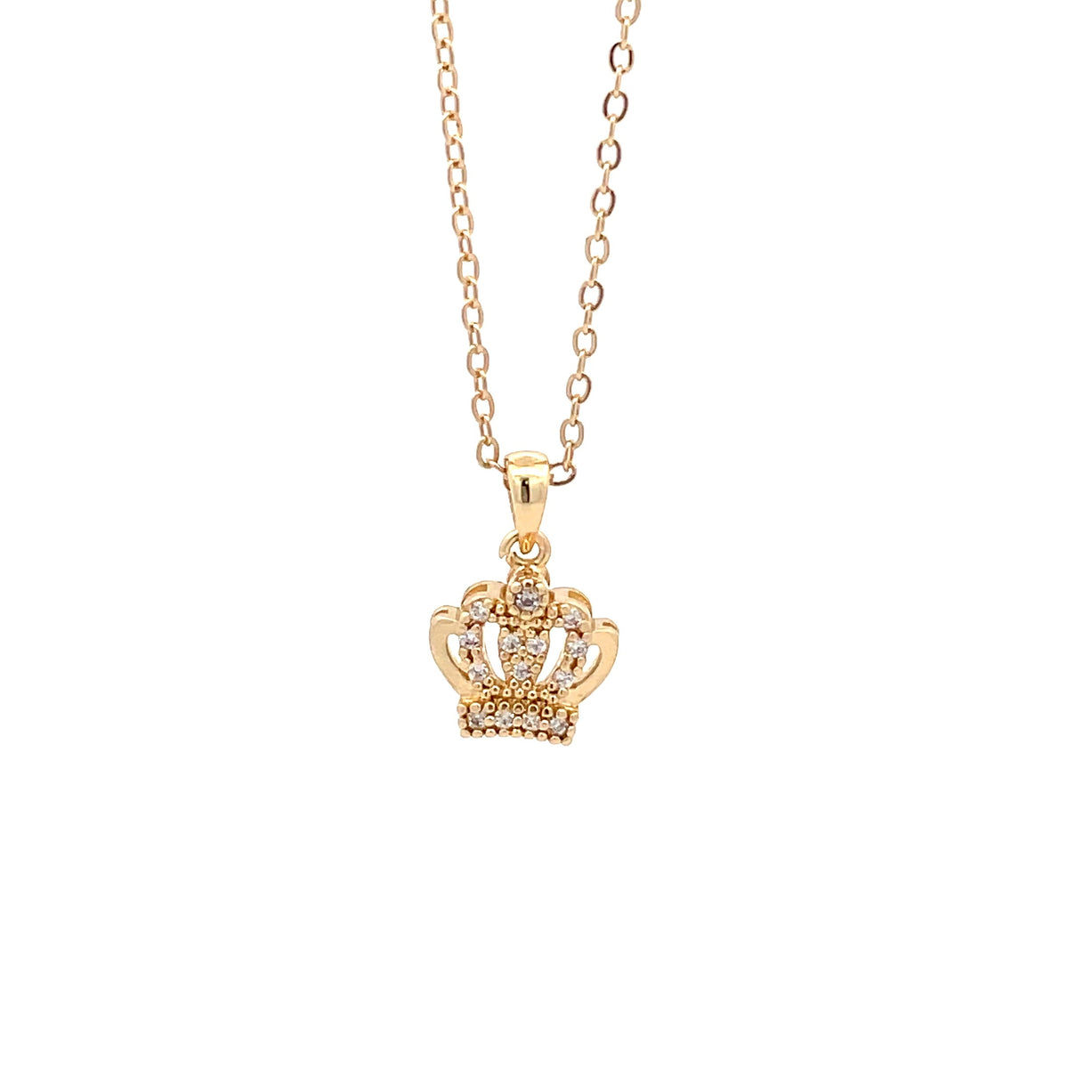 The One Jewelry gold-tone Crown - CZNG04 pendant necklace