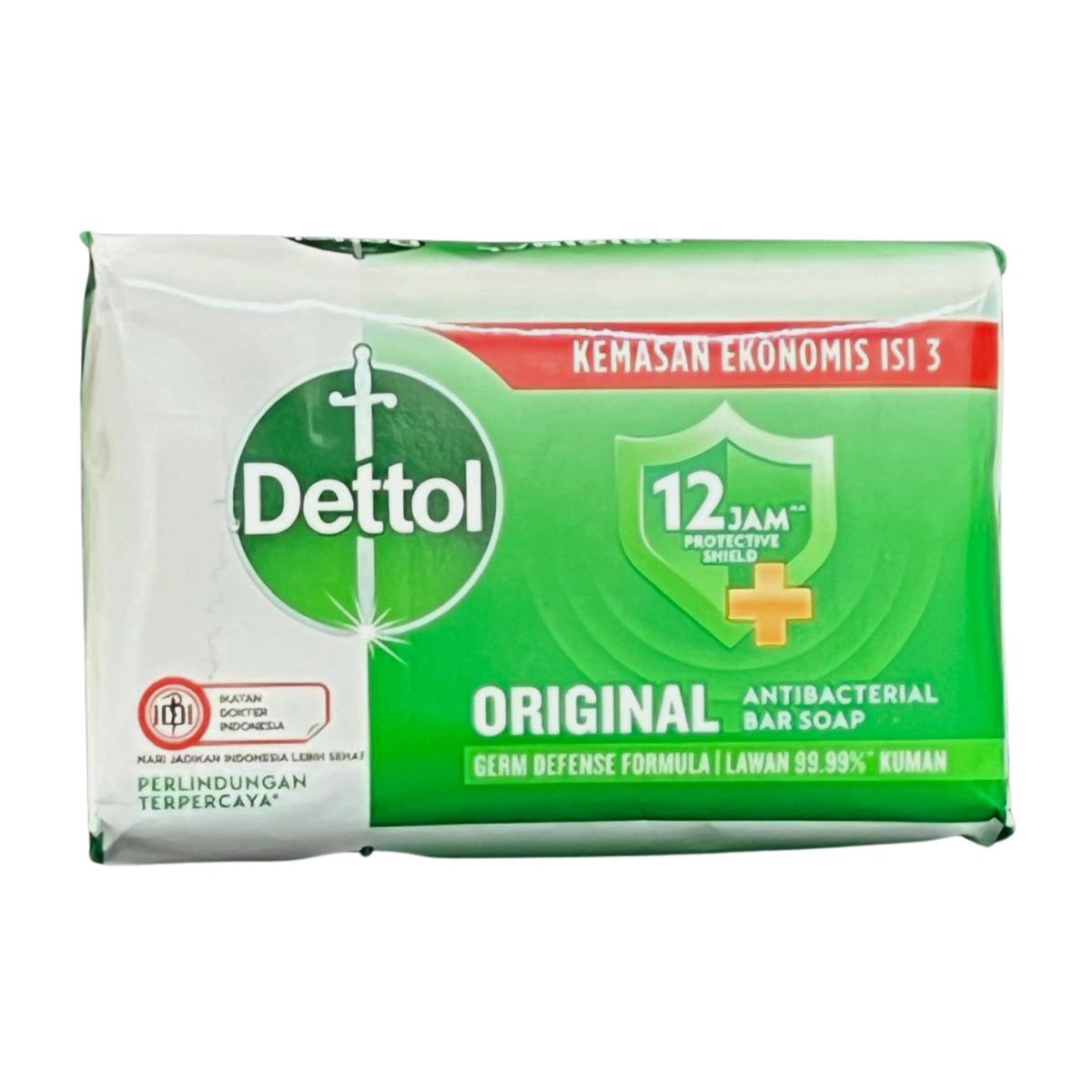 Dettol Original Antibacterial Bar Soap – one green and white wrapped 100 g bar (supplier image)