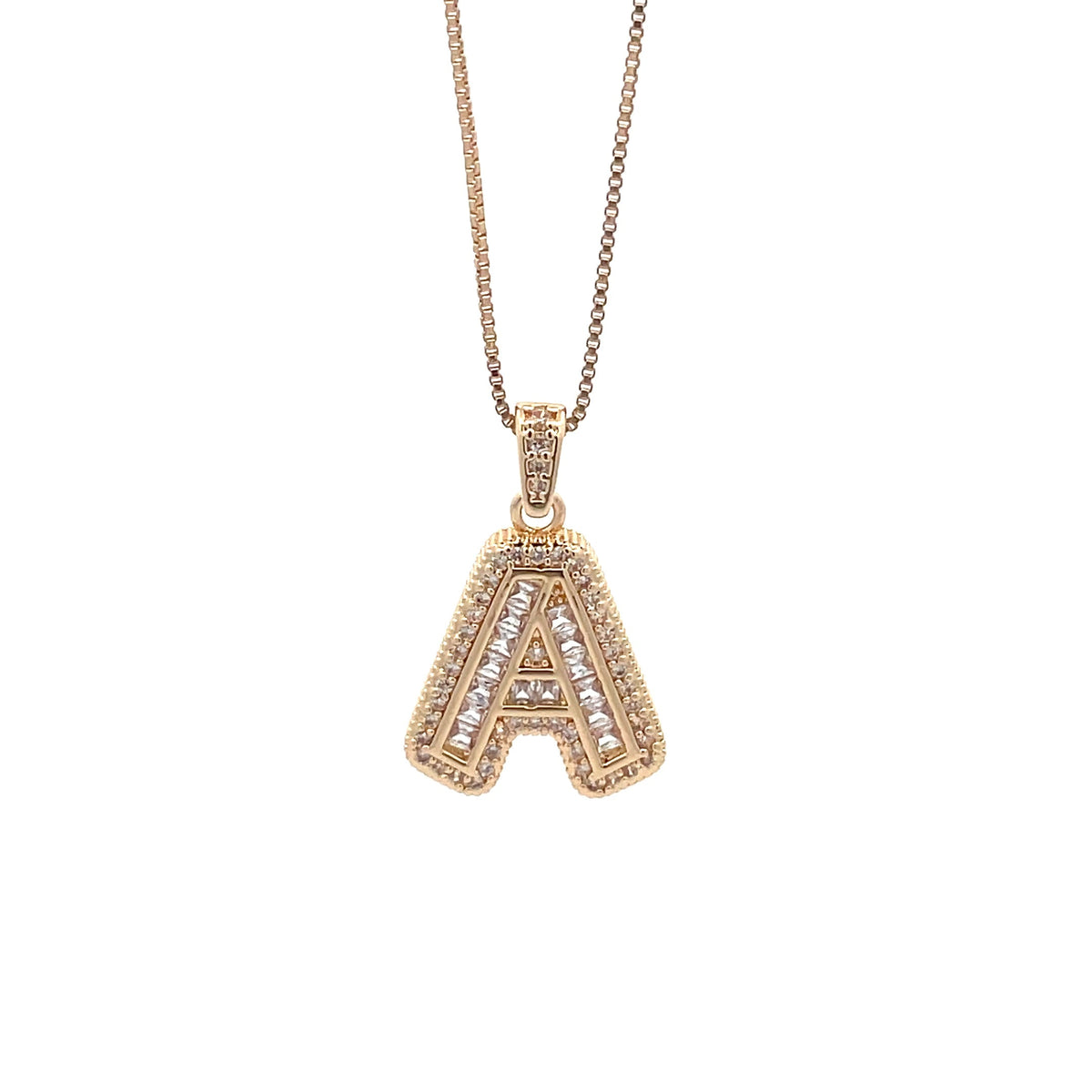 The One Jewelry gold tone letter A initial pendant necklace - DING-A