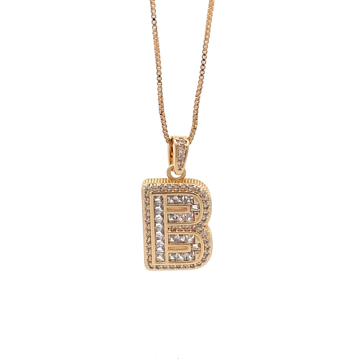 The One Jewelry gold tone letter B initial pendant necklace - DING-B