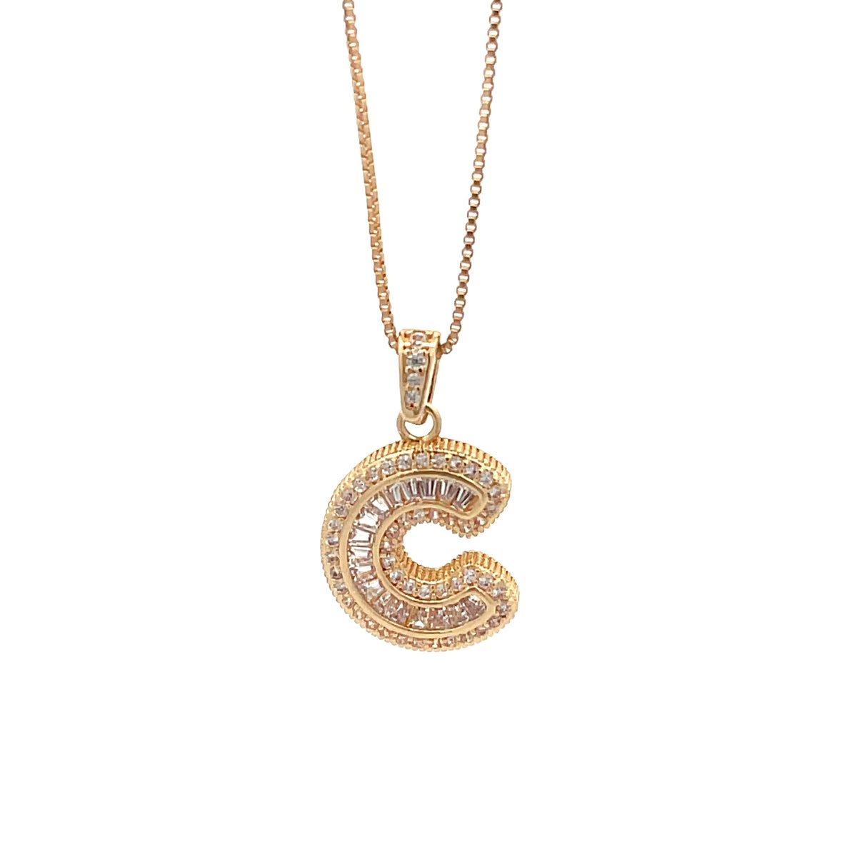 The One Jewelry gold tone letter C initial pendant necklace - DING-C