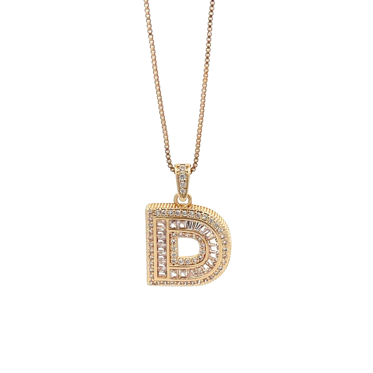The One Jewelry gold tone letter D initial pendant necklace - DING-D