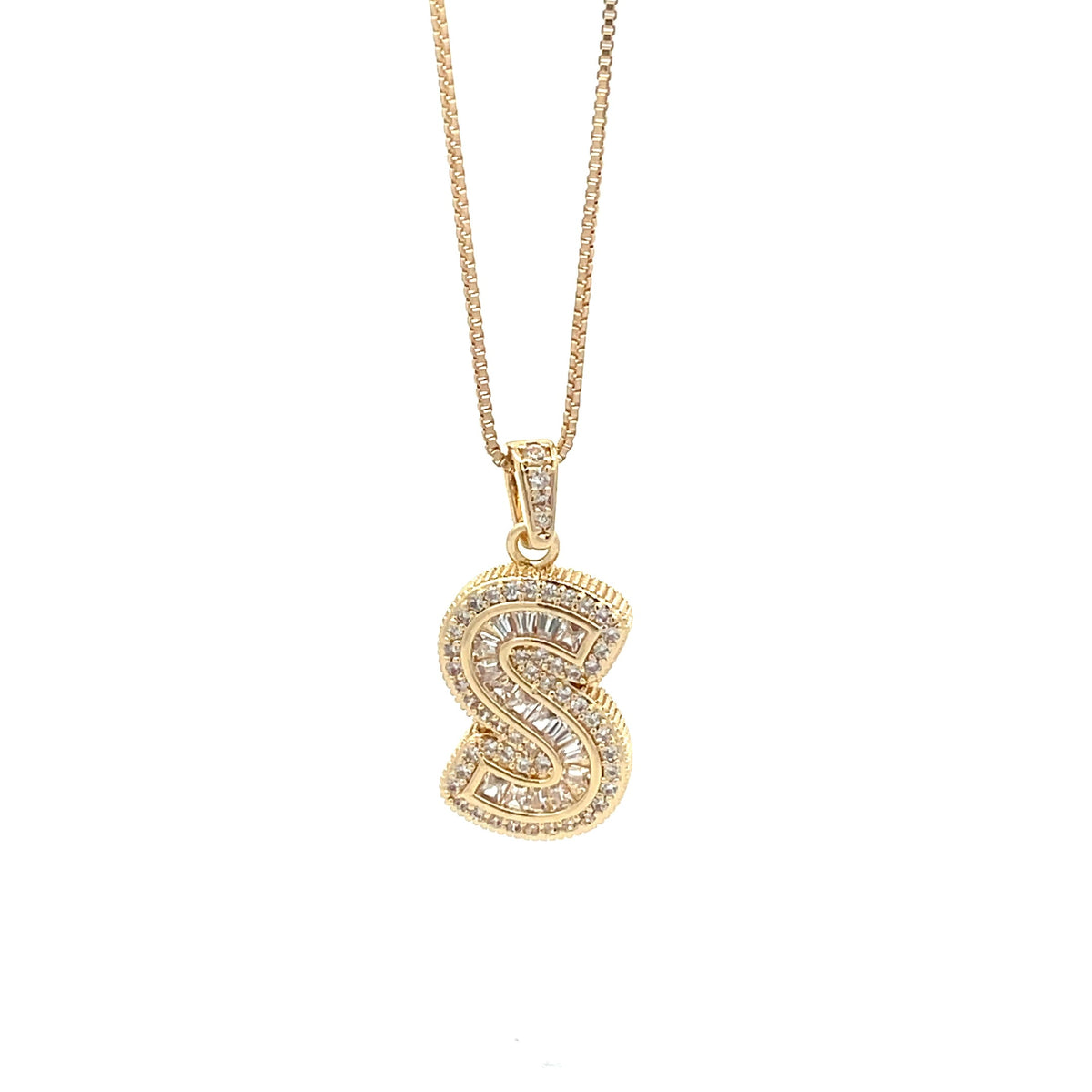 The One Jewelry gold tone letter S initial pendant necklace - DING-S