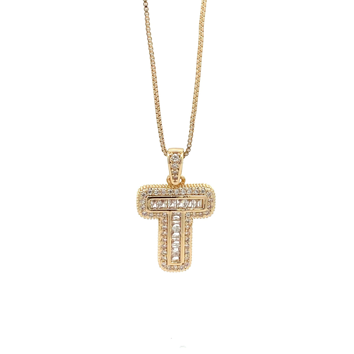 The One Jewelry gold tone letter T initial pendant necklace - DING-T