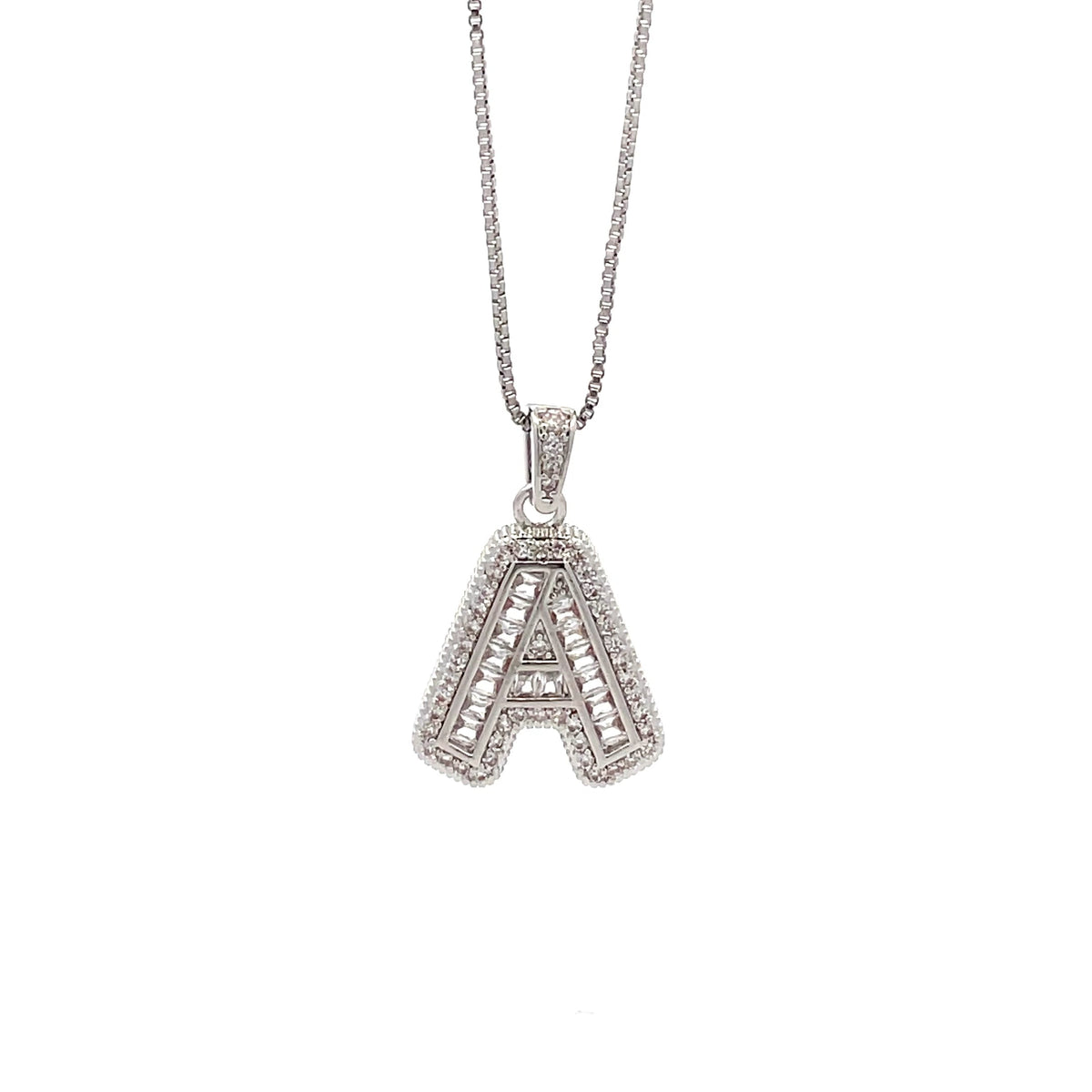The One Jewelry silver tone letter A initial pendant necklace - DINS-A