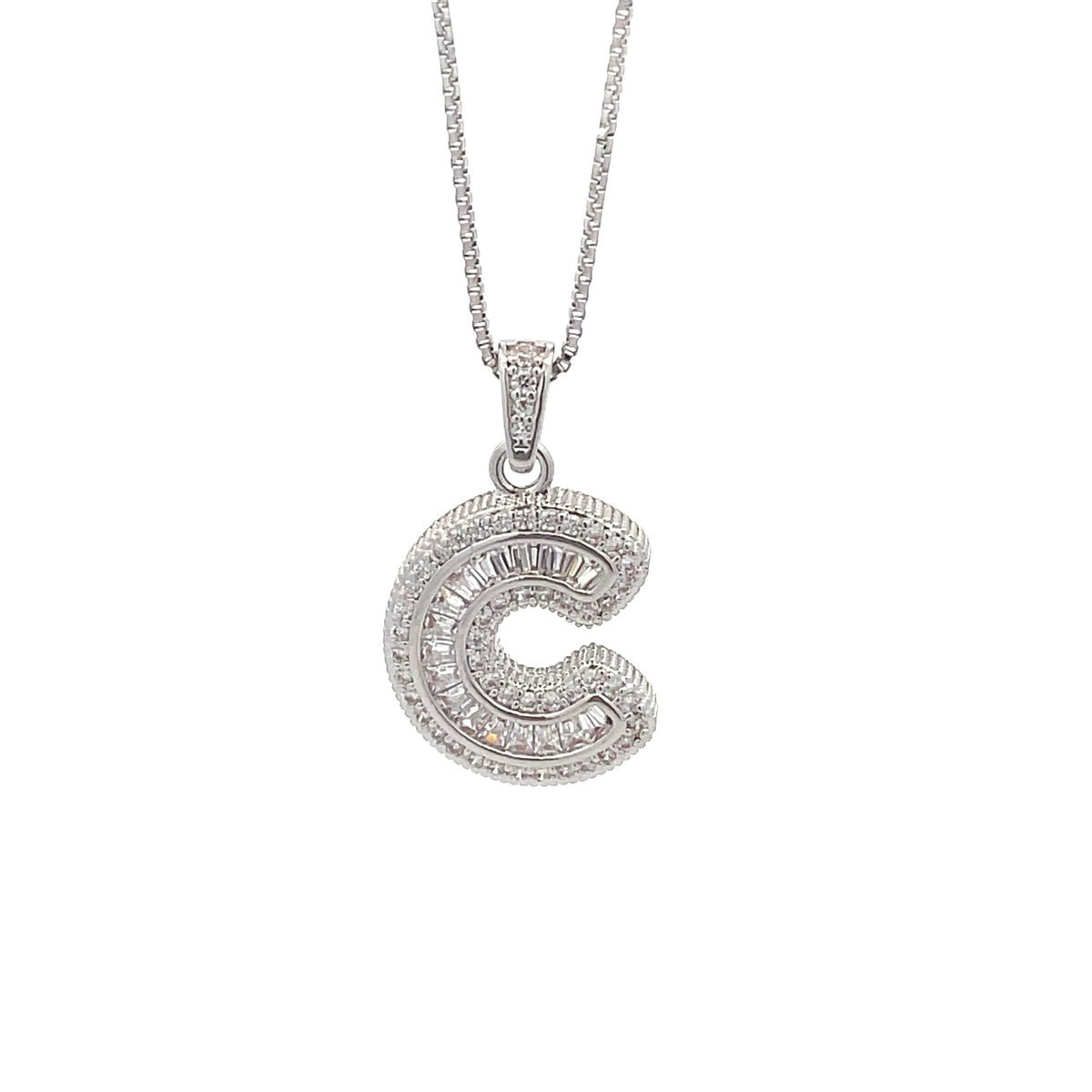 The One Jewelry silver tone letter C initial pendant necklace - DINS-C
