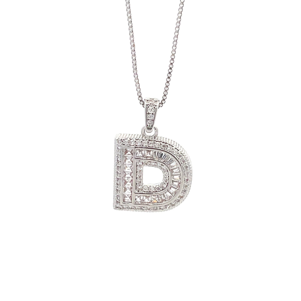 The One Jewelry silver tone letter D initial pendant necklace - DINS-D