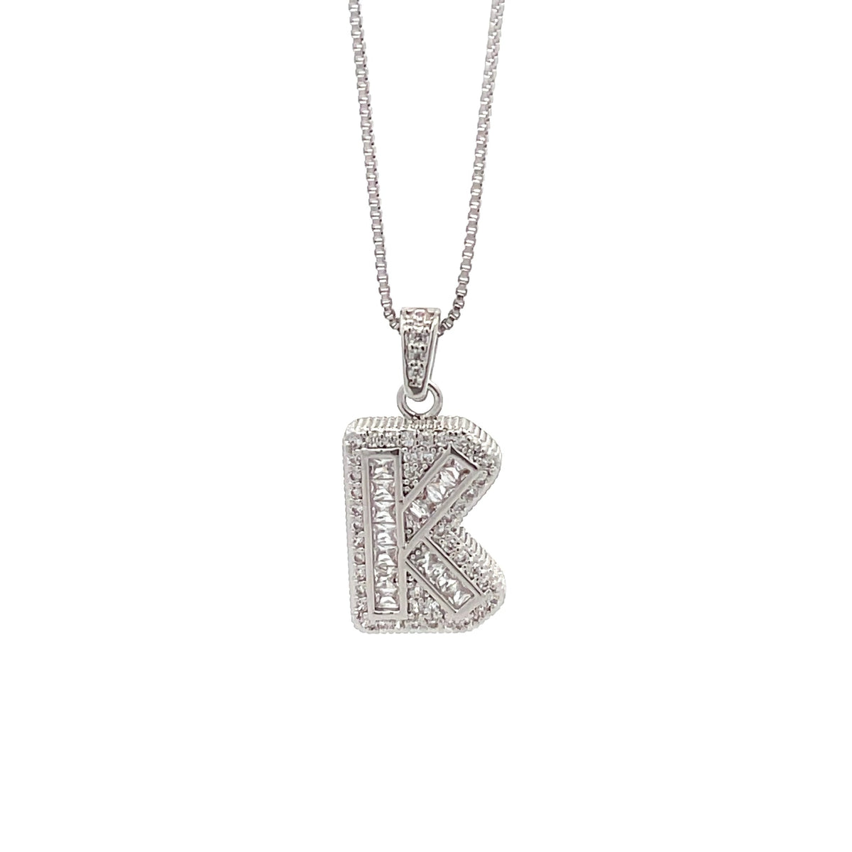 The One Jewelry silver tone letter K initial pendant necklace - DINS-K